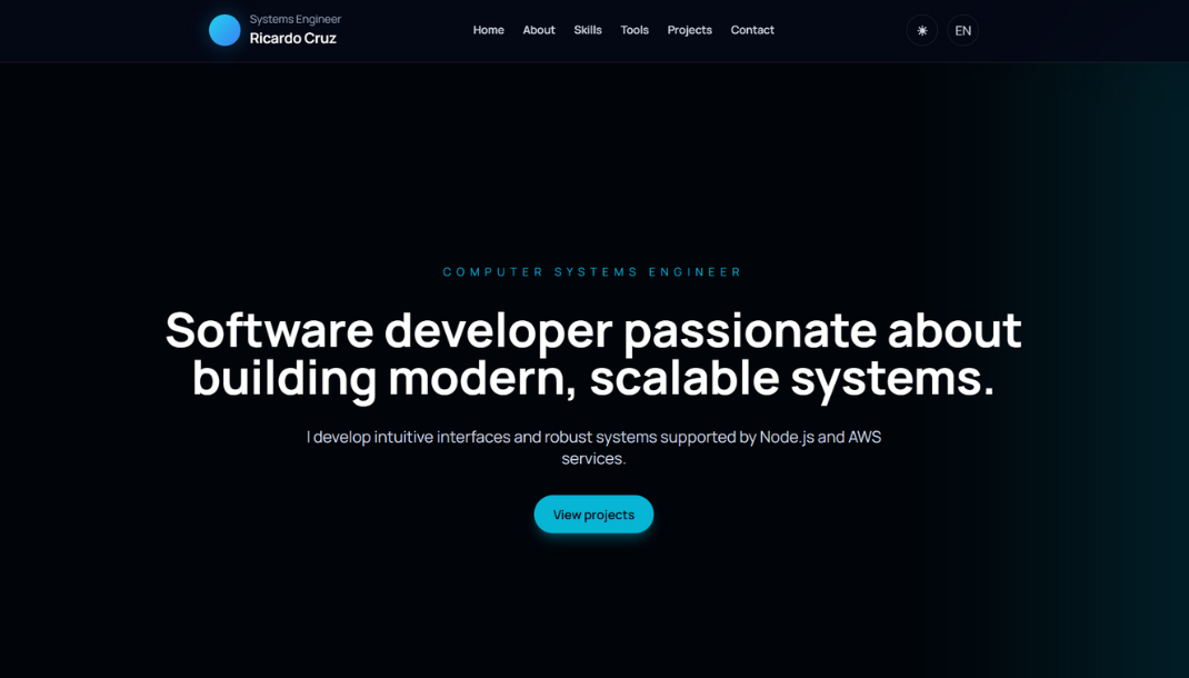 Mockup de Aplicación Web Personal